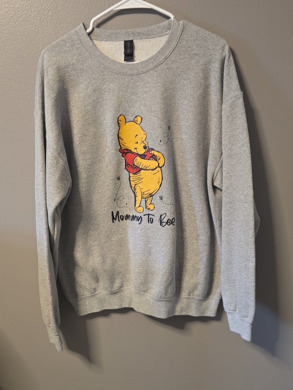 Mommy To Bee Women's Large Crew Neck Whiny the Pooh Maternity Shirt
